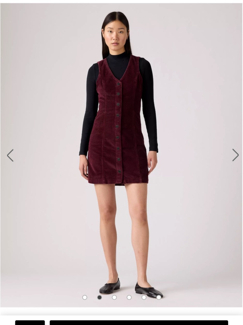 Women’s Levi’s Burgundy Corduroy Button-Front Dress